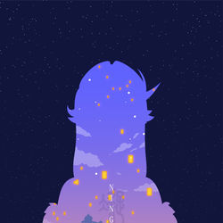 This is a pixiv picture whose title is 大家海灯节一起放烟花啊.