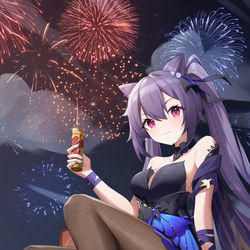 This is a pixiv picture whose title is 刻晴.