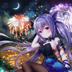 This is a pixiv picture whose title is 海灯节刻晴.