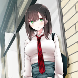This is a pixiv picture whose title is 通勤道中のコンビニでぱんつを見せてくるJKちゃん.