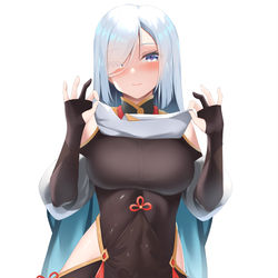 This is a pixiv picture whose title is 申鶴.