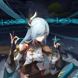 This is a pixiv picture whose title is 申鹤.