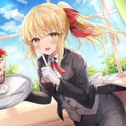This is a pixiv picture whose title is 執事なめいどちゃん.