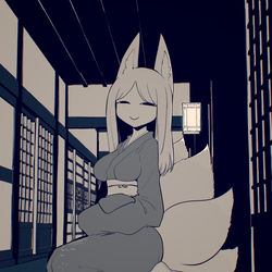 This is a pixiv picture whose title is 「……」.