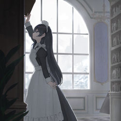 This is a pixiv picture whose title is 書庫の整理.