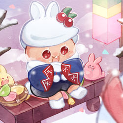 This is a pixiv picture whose title is 月ウサギ味クッキー.