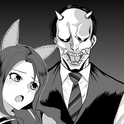 This is a pixiv picture whose title is キングとトレーナーの節分準備.