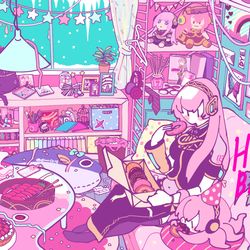 This is a pixiv picture whose title is 巡音ルカさん13周年記念.