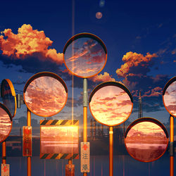 This is a pixiv picture whose title is 空の窓.