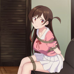 This is a pixiv picture whose title is Chizuru Mizuhara in Trouble.