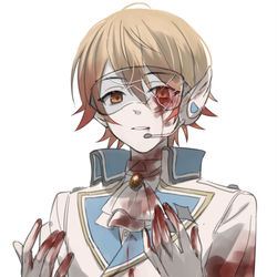 This is a pixiv picture whose title is 主人公&研究者.