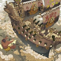 This is a pixiv picture whose title is 帆船恵方巻号.