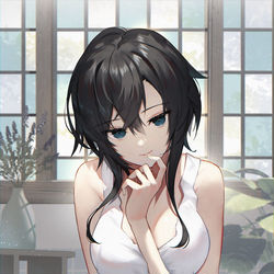 This is a pixiv picture whose title is 黒髪ちゃん.