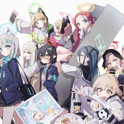 This is a pixiv picture whose title is ブルアカ1周年.