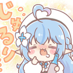 This is a pixiv picture whose title is お酒を飲みながら明日飲むお酒を考えるラミィちゃん❄.