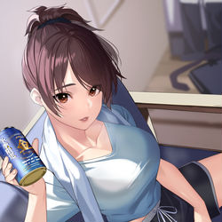 This is a pixiv picture whose title is 「あ、お疲れ～」.