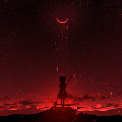 This is a pixiv picture whose title is 緋月.