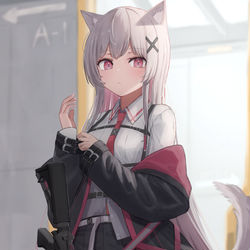 This is a pixiv picture whose title is 猫耳赤目ちゃん.