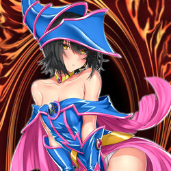 This is a pixiv picture whose title is ブラック・マジシャン・ま○ろ.