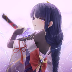 This is a pixiv picture whose title is Raiden Shogun - Genshin Impact.