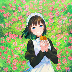 This is a pixiv picture whose title is ツツジとメイドさん.