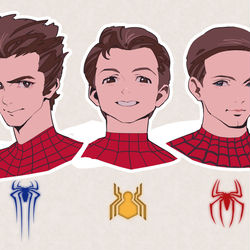 This is a pixiv picture whose title is 3 SPIDER-MAN.
