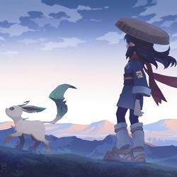 This is a pixiv picture whose title is 黒曜の原野.