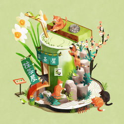 This is a pixiv picture whose title is 抹茶屋さん.