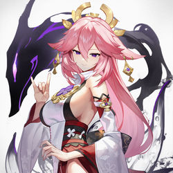 This is a pixiv picture whose title is 八重神子.