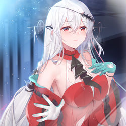 This is a pixiv picture whose title is 斯卡蒂只是在贴着玻璃看星空~.