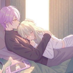 This is a pixiv picture whose title is 充電.