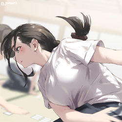 This is a pixiv picture whose title is 自陣の払いが容赦ない女子.