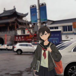 This is a pixiv picture whose title is 街上.