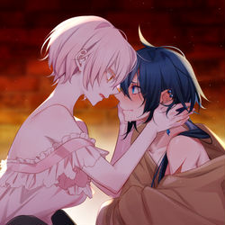 This is a pixiv picture whose title is 「黙って」.