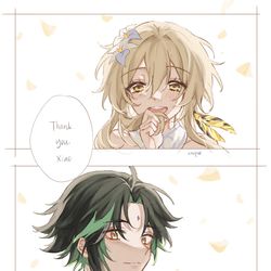 This is a pixiv picture whose title is 魈蛍.