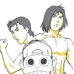 This is a pixiv picture whose title is 短パンとタンクトップとふんどしの人たち.
