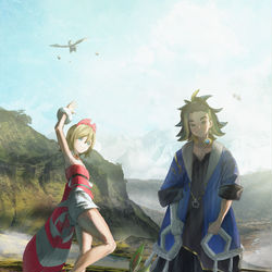 This is a pixiv picture whose title is 旅路の果ての旅.