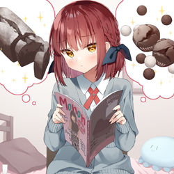 This is a pixiv picture whose title is バレンタインに何を作ろうか悩む双子のお姉ちゃん.