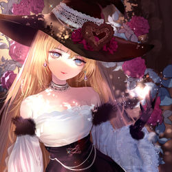 This is a pixiv picture whose title is 薔薇の闇の魔女.