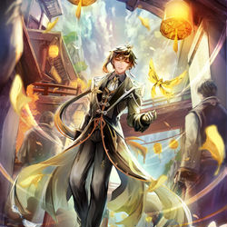 This is a pixiv picture whose title is 璃月逍遥.