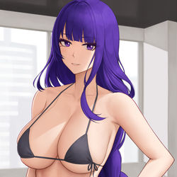 This is a pixiv picture whose title is [原神] 雷電将軍/ Ei (Bikini vers.).