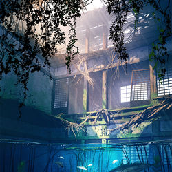 This is a pixiv picture whose title is 水中庭園.
