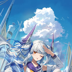 This is a pixiv picture whose title is 空想.