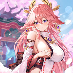 This is a pixiv picture whose title is 八重神子.