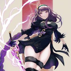 This is a pixiv picture whose title is 雷電将軍2Bコスプレ.