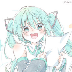 This is a pixiv picture whose title is マスターのことが大好きな初音ミク.