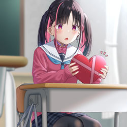 This is a pixiv picture whose title is 「あの女のチョコより美味しくできたはず…」.