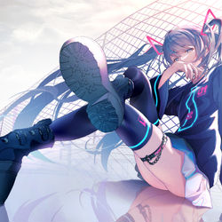 This is a pixiv picture whose title is Listen Flavor × 初音ミク.