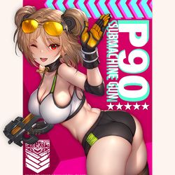 This is a pixiv picture whose title is P90.