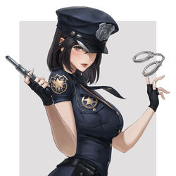 This is a pixiv picture whose title is police girl.